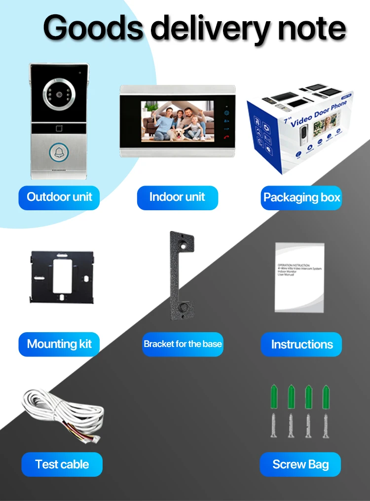 Se1c60deb129c45e3b2cc349b5f10e0af8 7 Inch 1080P Video Doorbell Intercom System 4-Wire Home Interphone With RFID Card Unlock Night Vision AHD HD Camera For Villa