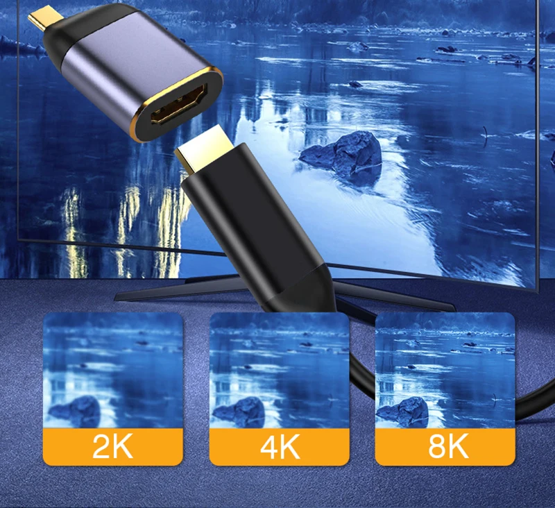 Se2505e00e7e3497390ae5e605f5842b7G USB Type C To HDMI-Compatible 8K USB C to DP DisplayPort miniDP 4K VGA Adapter For Laptop MacBook TV Box PS5 Switch iPad Galaxy