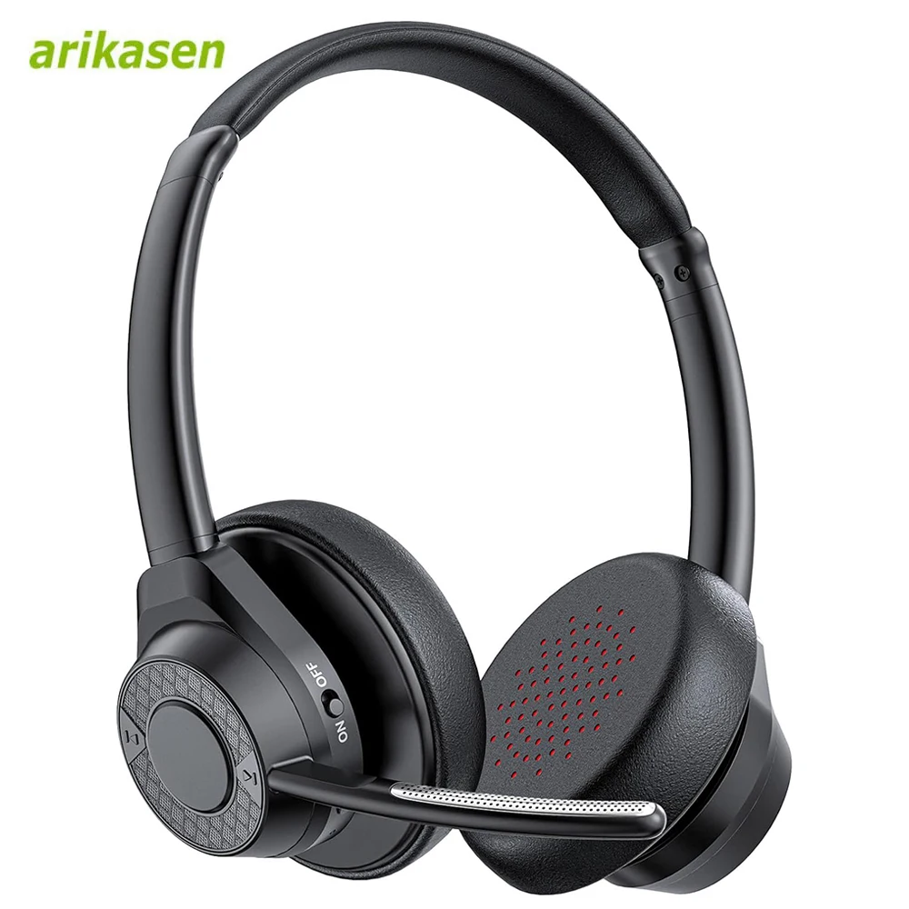 Se626e89396644ed295c470cf972a0d96A Bluetooth Headset, Wireless Bluetooth V5.4 Headphones with Microphone, Noise Canceling Mic Multipoint Connect Wireless Headset
