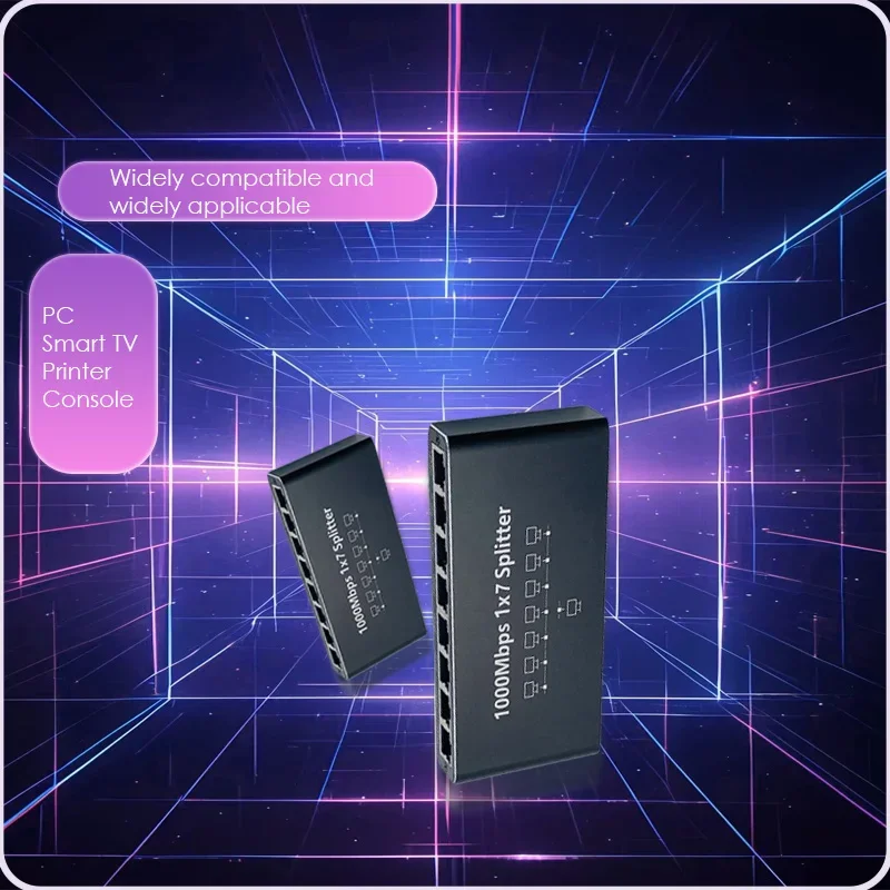 Se9275d8c6c474ec3ae28295a4e367efav Répartiteur Ethernet Gigabit 1 vers 7, 1000 Mbps RJ45 LAN, pour PC portable Nintendo Switch routeur box TV