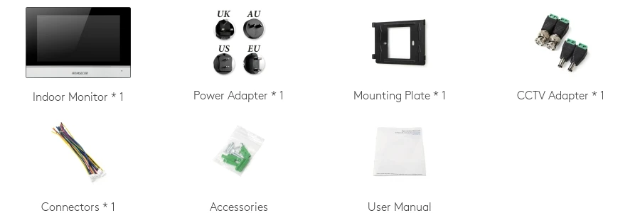 Se9e31c0a51c74e6782d02403d2886031F HOMSECUR Indoor Monitor XM713H For WIFI Video Doorphone Intercom Door Bell 5-Year Warranty