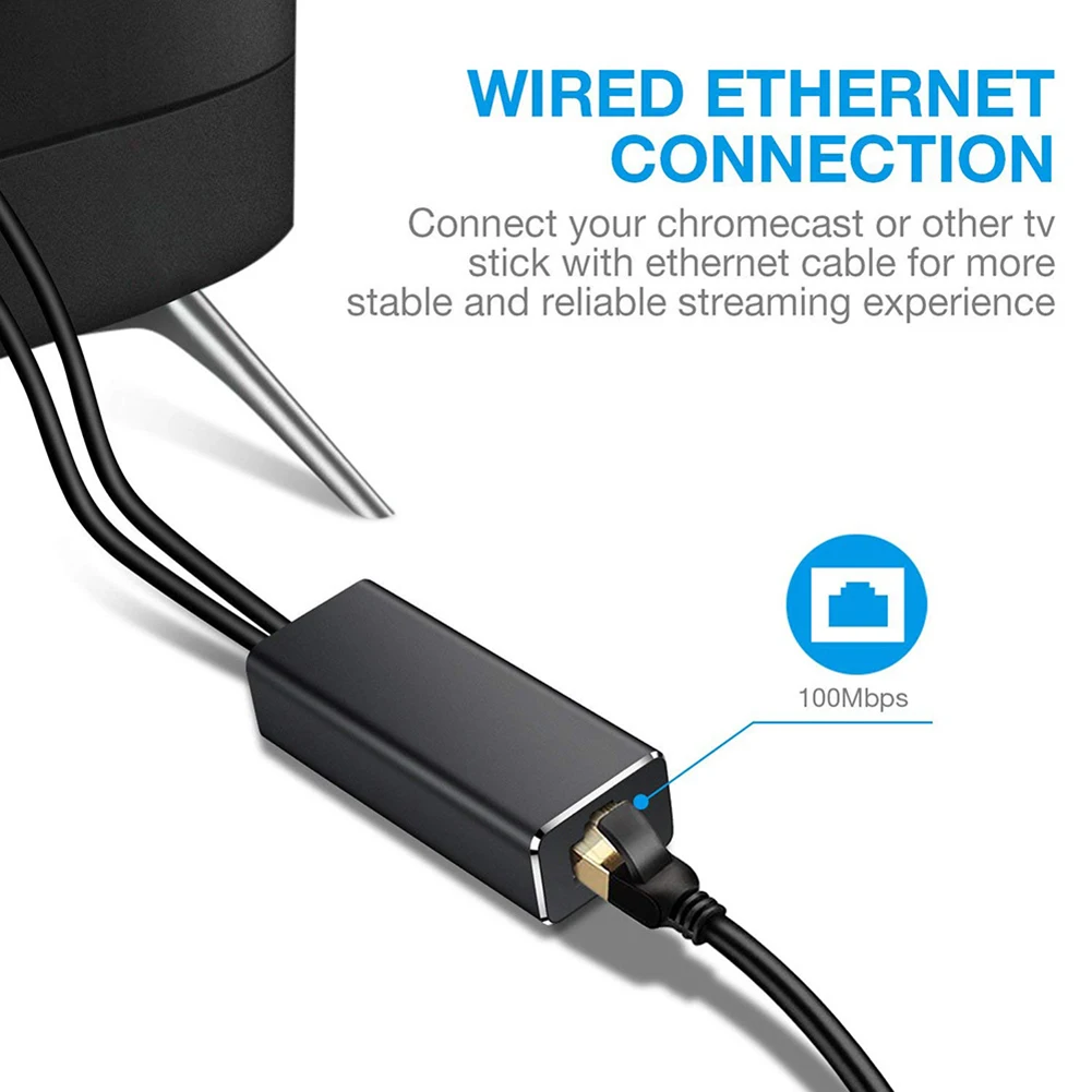 Se9e4f6b6e7384166b348d8d6ceedac76d Fire TV Stick Ethernet Adapter Micro USB to RJ45 LAN Port Network Card with 3FT USB Power Supply Cable for TV Sticks Chromecast