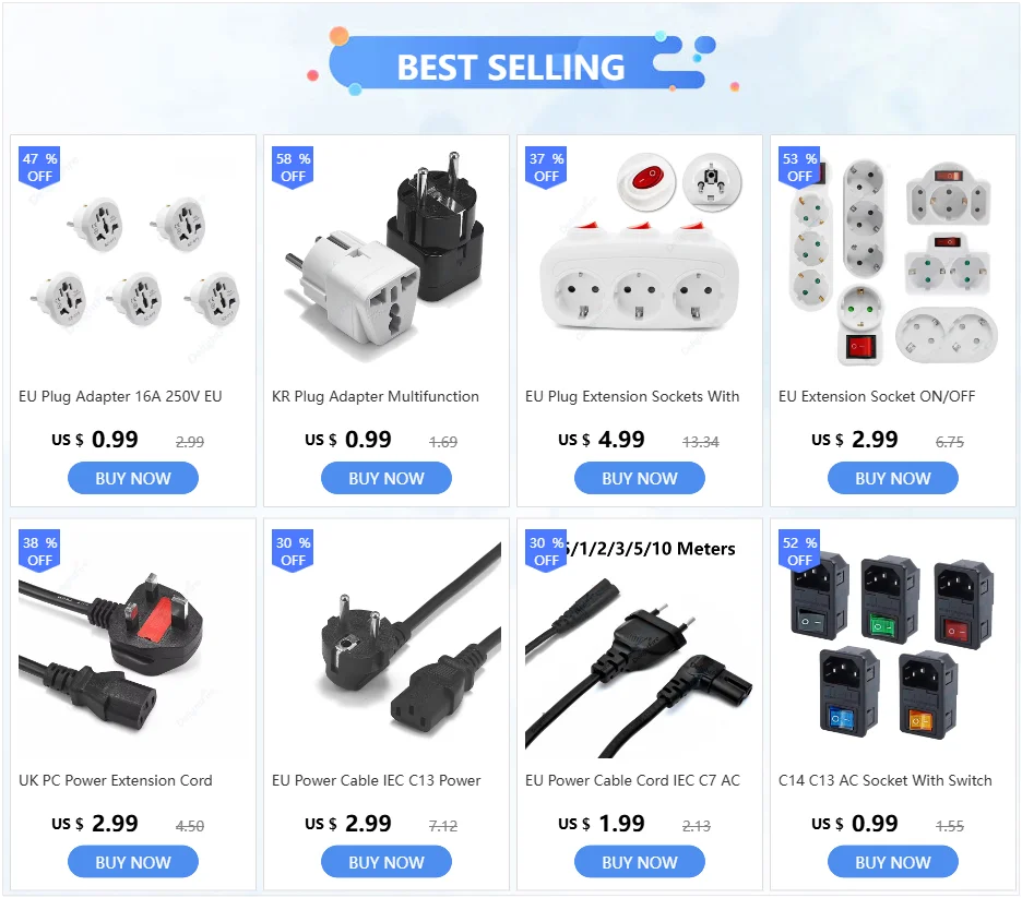 Sedc4d90d0f4d4fc18949fe041d2d6554H EU Power Cable IEC C13 Power Extened Cable 1.2m 1.5m 2m 3m AC Power Supply Extension Cord For PC Computer LG TV Monitor Laptop