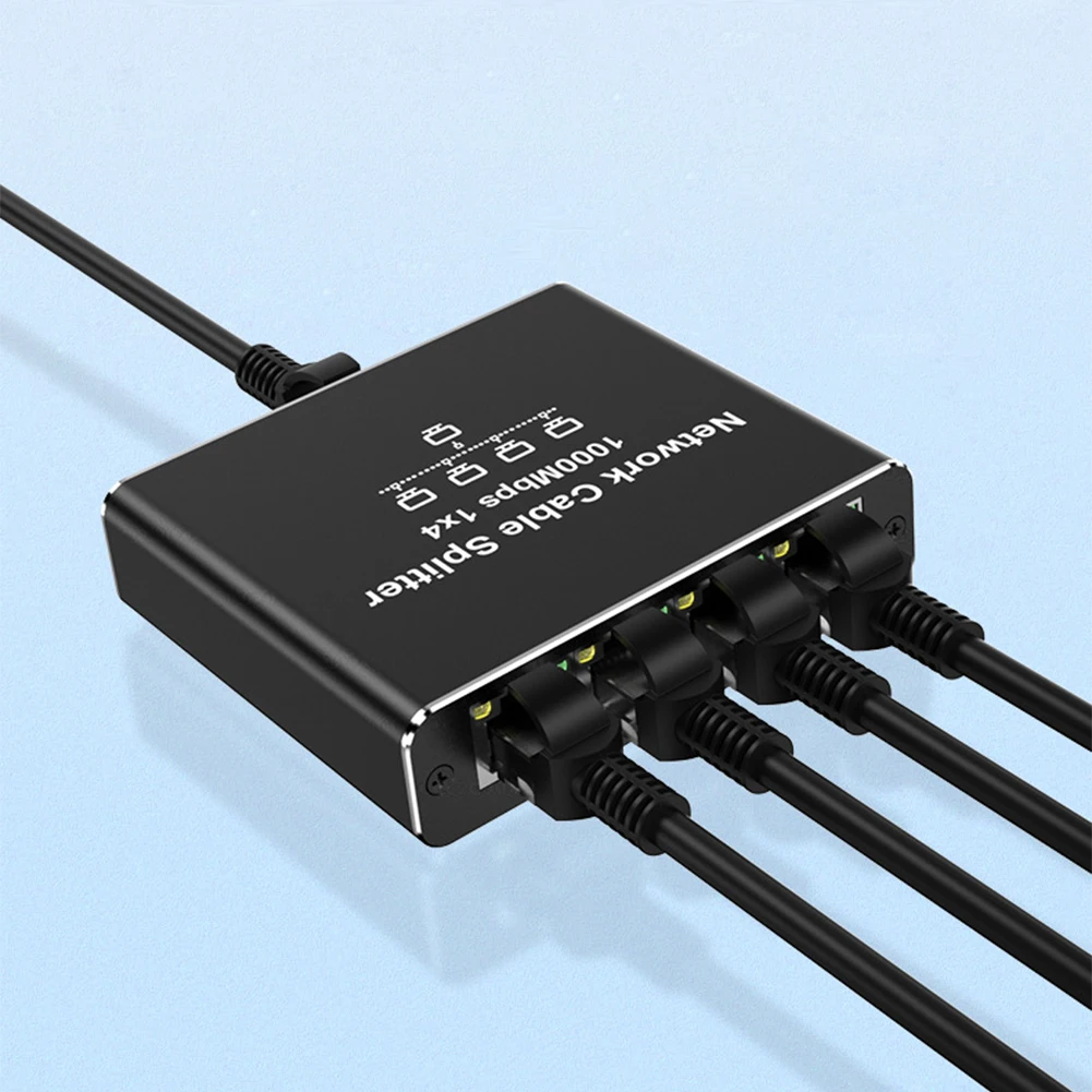 Sef8b5947492c47c5b52212a7a1fcaaabM MZX Hub réseau Gigabit 1 entrée 4 sorties 1000 Mbps, répartiteur Ethernet RJ45, adaptateur réseau PC Cat6/7/8