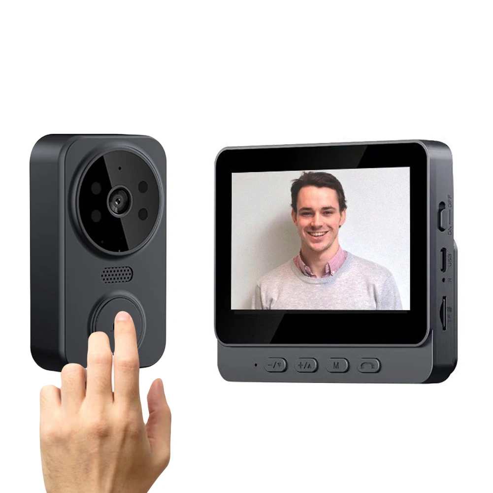 Sf3070fff54eb4423ad503326149ccf51u WiFi Video Doorbell 1080P 4.3inch IPS Screen Video Intercom IR Night Vision Eye Peephole Camera 2.4G Wireless Door Bell for Home