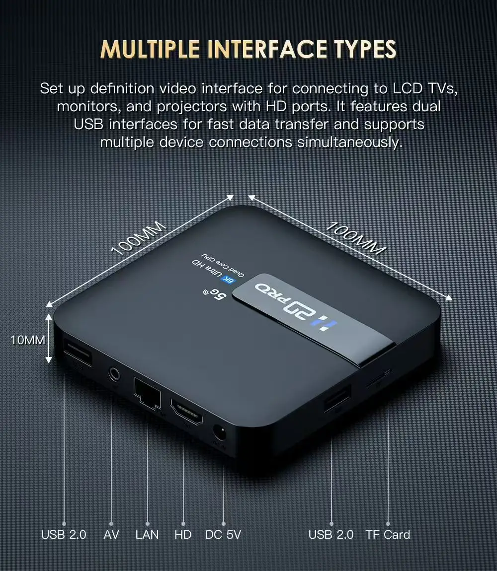 Sf3ab2fe81db845e59da980fff150366cD Focabo H20PRO Smart TV Box WiFi6 Android 14 6K 4K 3D Media Player TV Box 2.4G&5G WIFI Very Fast 1080P Set Top Box