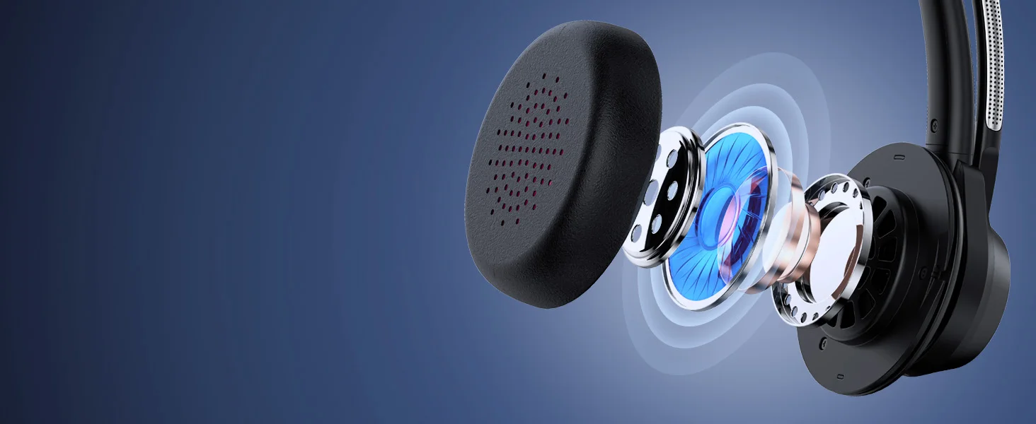 Sf3f0c216a0934f95883a33a248155ed8E Bluetooth Headset, Wireless Bluetooth V5.4 Headphones with Microphone, Noise Canceling Mic Multipoint Connect Wireless Headset