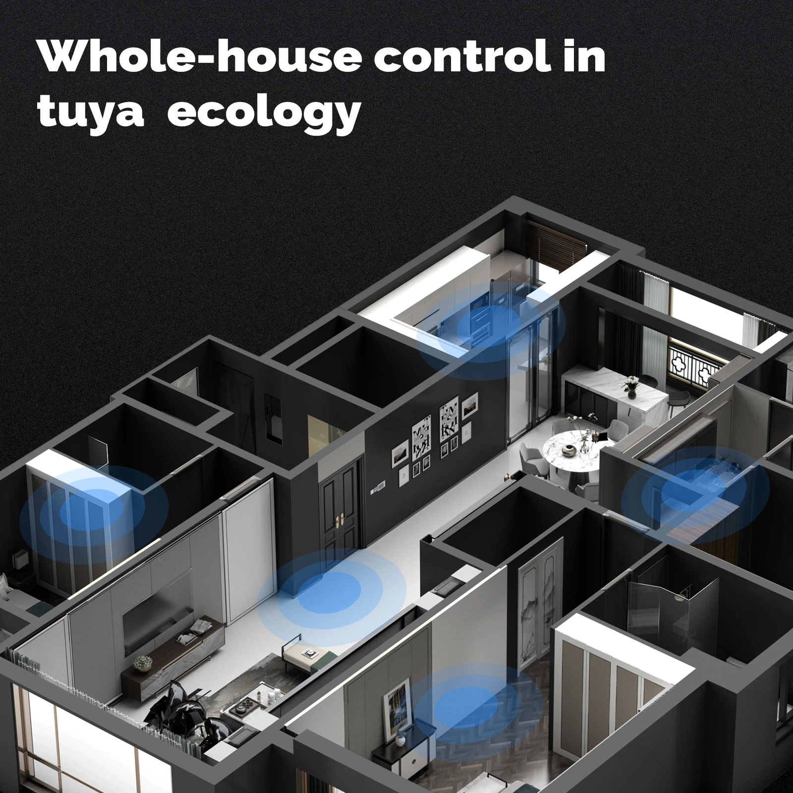 Sf6f8787d0e7241c9aa232393d127efc0C Tuya Smart Home Control Panel Max 10.1inch Touch Screen with Bluetooth Zigbee Gateway Built-in Building Intercom Compatible