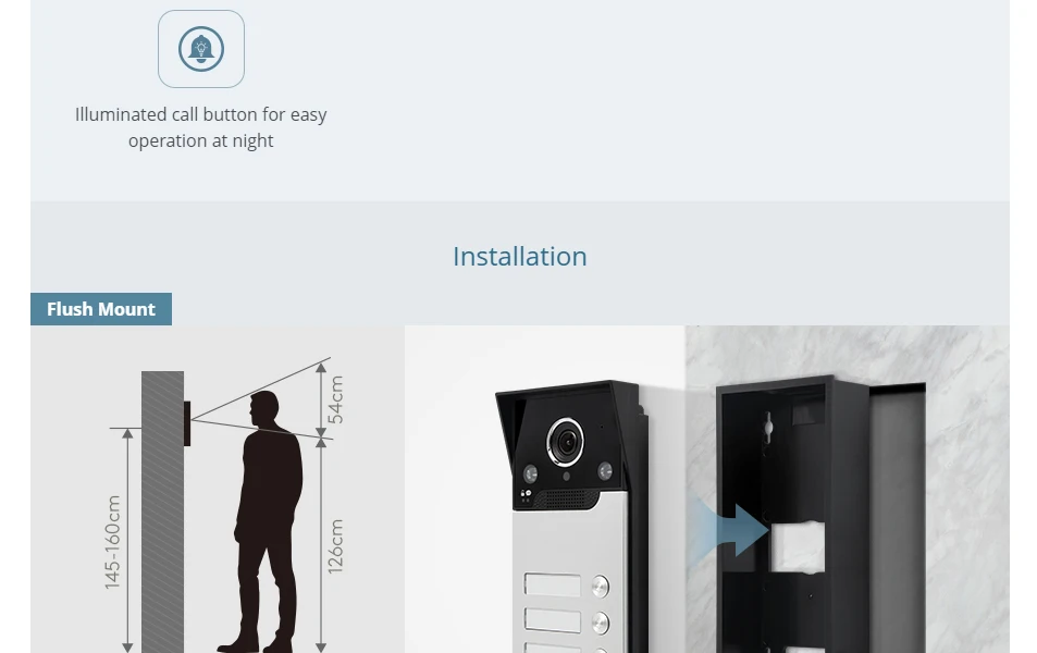 Sfbc51f48c6594294ab7de2820d931416O XC112F-3 HD IP65 Doorbell Camera with 3 Call Buttons for 4 Wire 1080P Tuya APP Video Door Phone Intercom Home Security 3 Flats