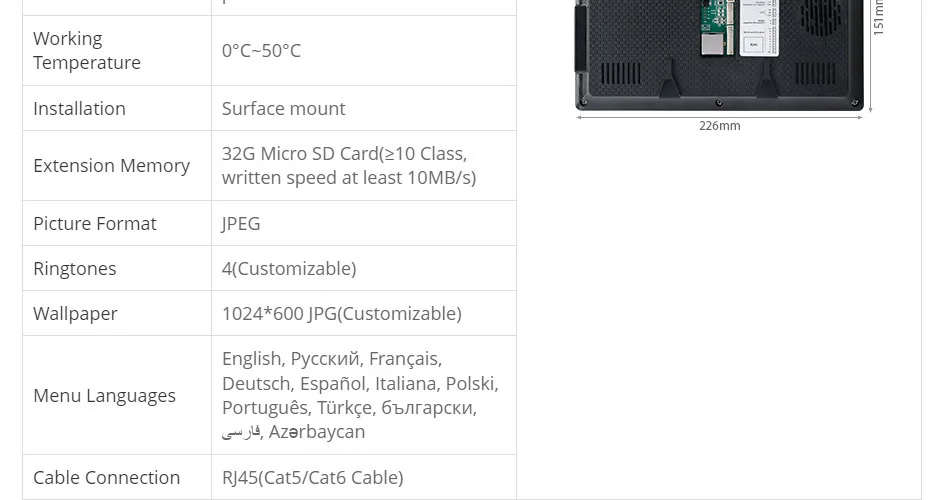 Sfd80686be6c94188aa63b05b3a2054daI HOMSECUR PoE Powered RJ45 960P Tuyasmart APP Video Doorphone Intercom Entry Fingerprint RFID Doorbell Camera Snapshot Recording