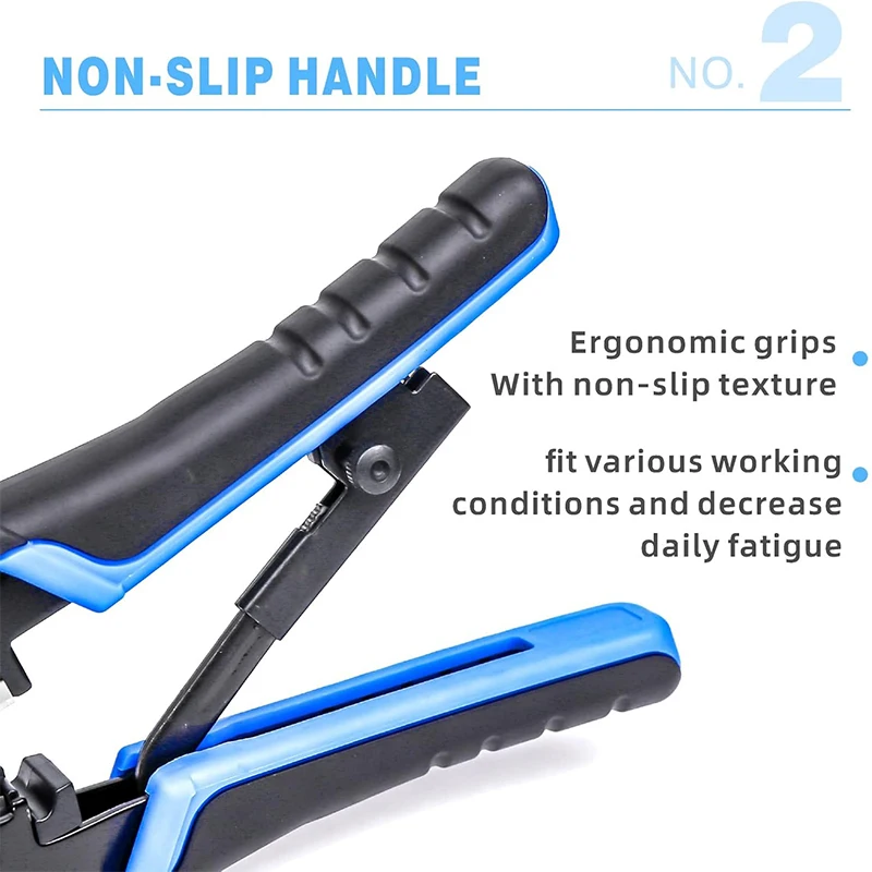 Sfe5562bbdf624507bbca7ba16776e01cM RJ45 Cat6 Crimping Tool Kit with RJ11/12/45 8P6P Network LAN Crimper Connectors and Covers Network Cable Tester Wire Stripper